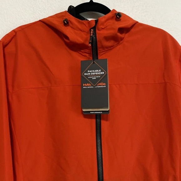 Hawke & Co NEW The Defender Packable Rain Jacket Porange Size M - Picture 3 of 11